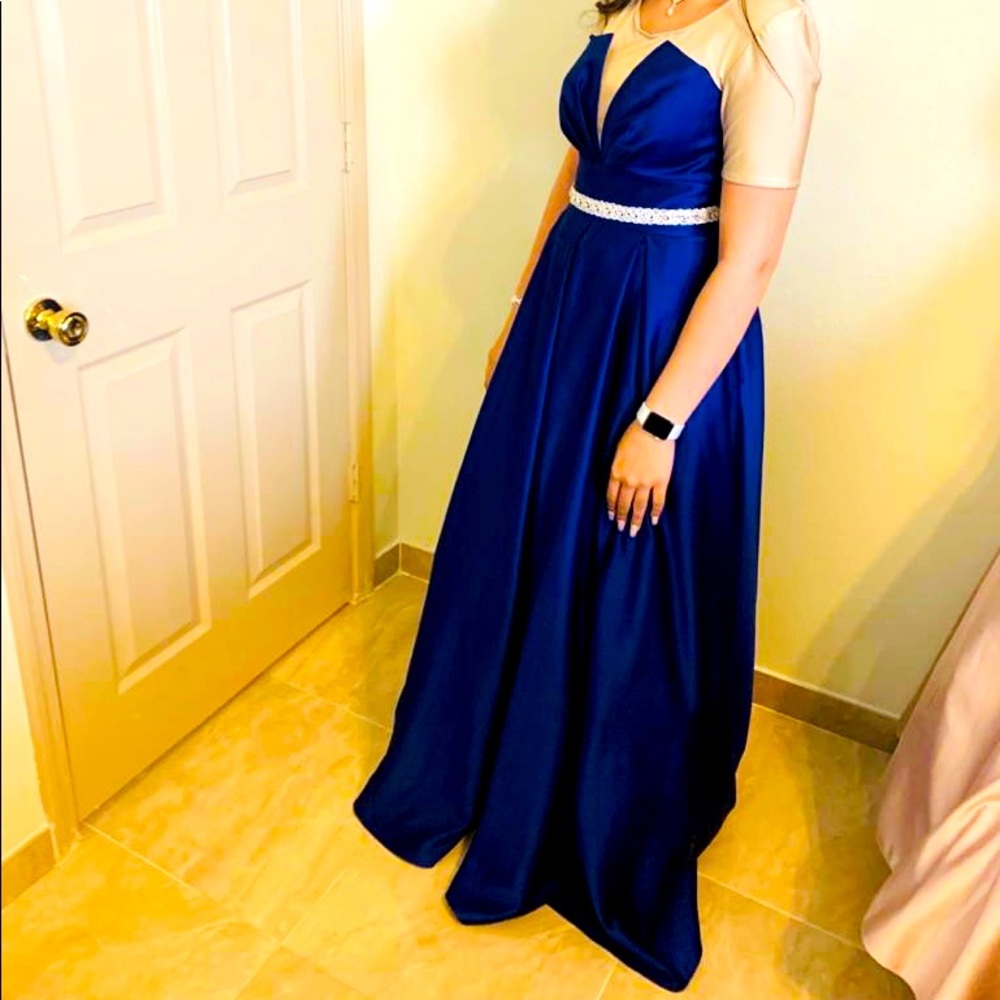 Blue dress long from the front and back